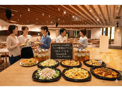 グレイドパーク 新宿駅前の【平日9:00～16:00限定！ランチ懇親会プラン】7品オードブル＆500mlお茶ペットボトル付！