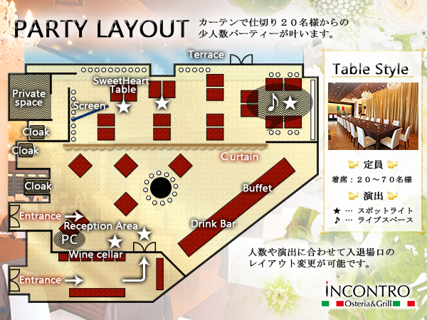 インコントロ【iNCONTRO】の会場レイアウト