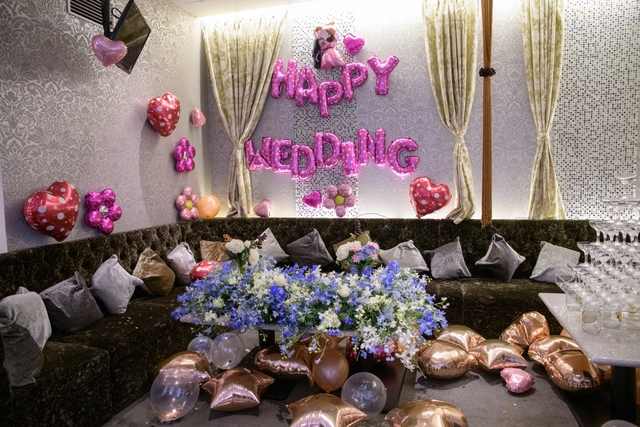 LUXURY BAR＆CAFE・KARAOKE DARTS MILAS SHIBUYAの会場内イメージ1枚目-お好みのバルーンで飾り付けをできます