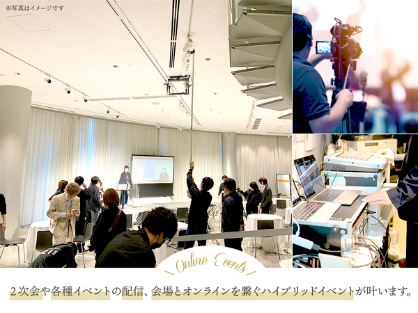 ラ コレッツィオーネ～Blanc Noir～の各種サービス会場-２次会・イベント、会場とオンラインを繋ぐハイブリッドイベント