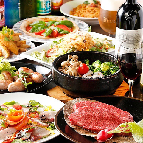 肉とクラフトビール PUBLIC HOUSE 新宿の【おすすめWD・団体コース】+2時間飲み放題付き 肉バルプレミアムコース12品