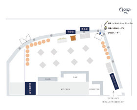 Ocean （オーシャン）のフロア1のメイン画像-柱などが無い見渡しの良いワンフロアを貸切いただけます