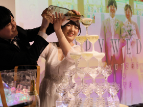 The wedding house Stampede’s（スタンピーズ）の定番の開催事例♪-シャンパンタワー