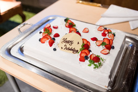 心斎橋ライム イタリアン アクアリウムダイニングの*食事ドリンク*-フルーツたっぷりウェディングケーキ◎