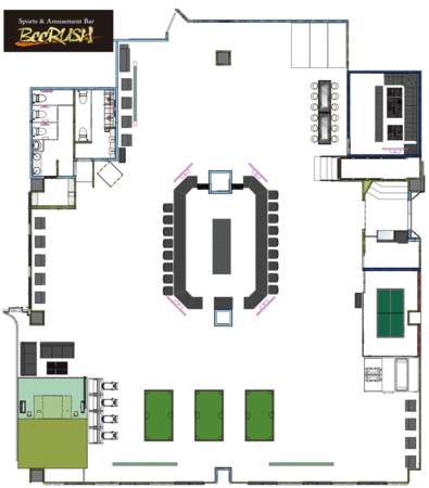 BeeRUSH キタ店の店舗レイアウトのメイン画像