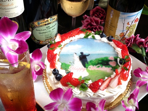 完全 貸切ウエディング Four Seasons【フォーシーズンズ】名駅店のウエディングケーキ＆飲み放題付ライトコース-最新！　プリントケーキ♪