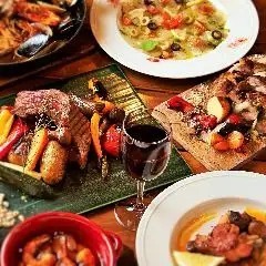 TOMBOY 赤坂店の【乾杯フルーツシャンパン＆プレモル3H飲み放題付】ステーキグリル盛付プラチナコース8,500円